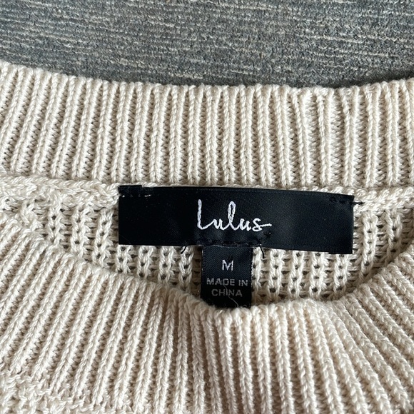 Lulu's Cream Knit Pointelle Tank Top - Picture 7 of 9